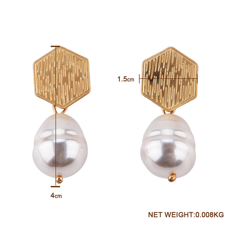 Earring Geometric Gold Color Metal Dangle Earring Za Wedding Statement women Jewelry