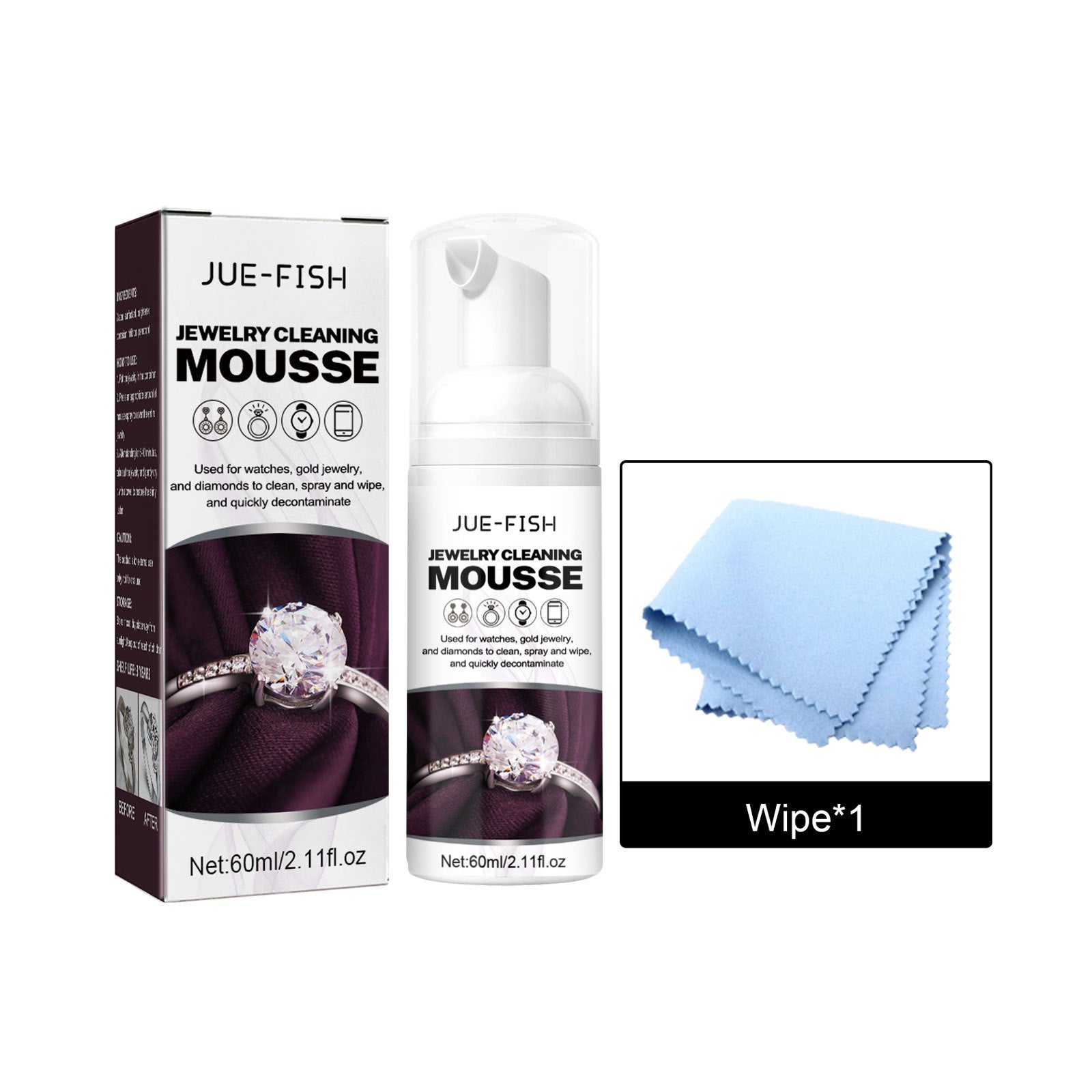 Jewelry Cleaning Mousse, Watch Band Cleaning Liquid Gold Diamond Ring Jewelry Decontamination Maintenance Cleaning Agent