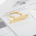 Damond V Shape Ring Gold-Color For Women Stainless Steel Wedding Bands New Rings Engagement Party Gifts Fashion Jewelry