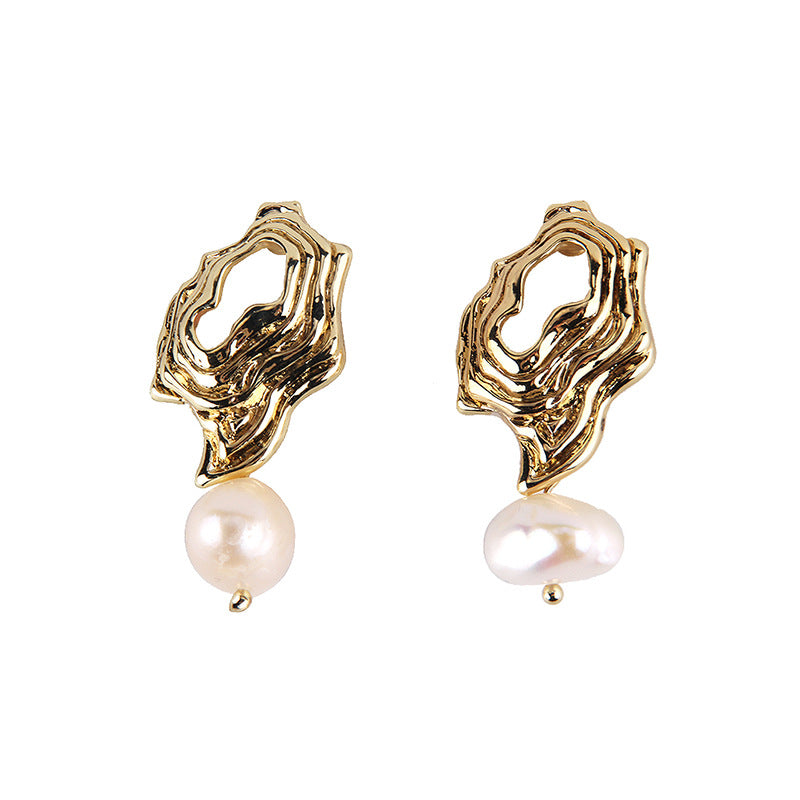 Earring Geometric Gold Color Metal Dangle Earring Za Wedding Statement women Jewelry