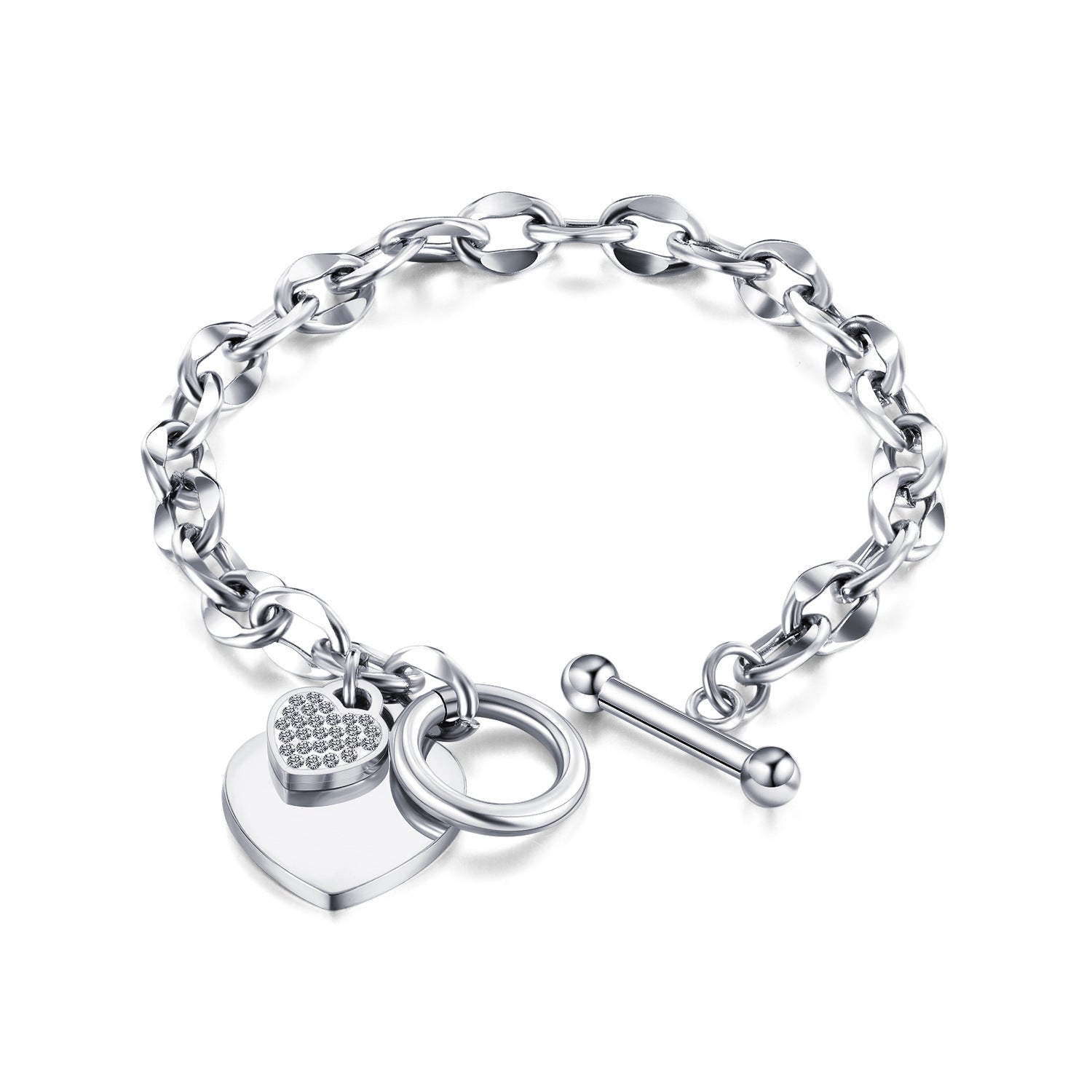 OPK Jewelry Fashion Ins Love Stainless Steel Jewelry Personality OT Buckle High Quality Titanium Steel Bracelet For Women