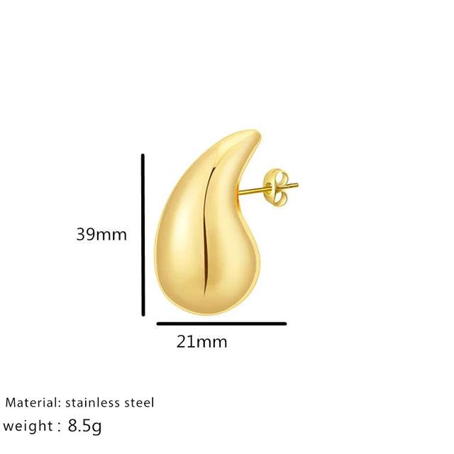 Metal Smooth Water Drop Serie Women's Earstuds Chunky Large Exaggerated Jewelry Gifts Popular ear pendant