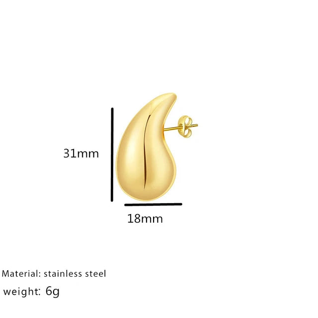 Metal Smooth Water Drop Serie Women's Earstuds Chunky Large Exaggerated Jewelry Gifts Popular ear pendant