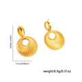 African Queen inspired Shell Texture Charm Pendant Stainless Steel Earrings for Women, Retro High-quality Daily Jewelry Earrings