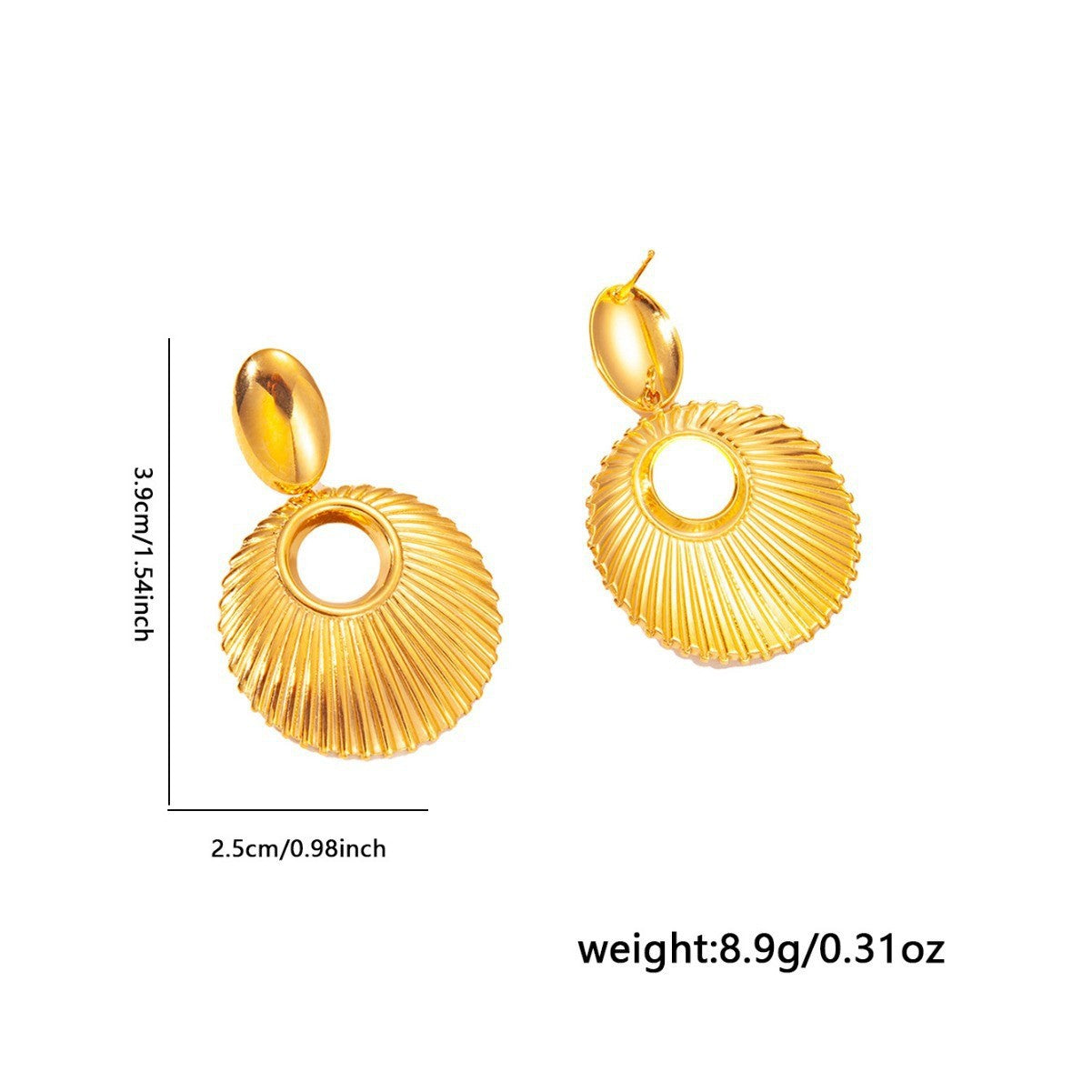 African Queen inspired Shell Texture Charm Pendant Stainless Steel Earrings for Women, Retro High-quality Daily Jewelry Earrings