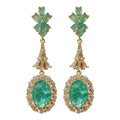 Fashion Green Broken Cubic Zirconia  Wedding Bridal Earring for Women Trendy Jewelry