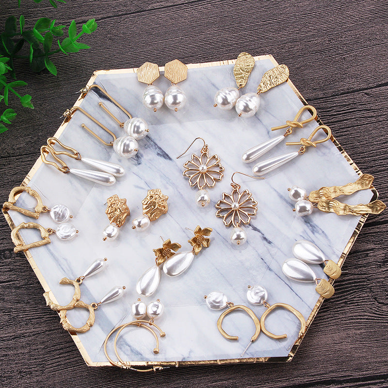 Earring Geometric Gold Color Metal Dangle Earring Za Wedding Statement women Jewelry