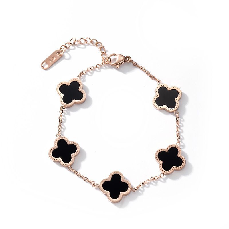 BTS J-Hope Lucky Clover Bracelet - KPOP Titanium Steel Four Leaf Charm | Couple Jewellery