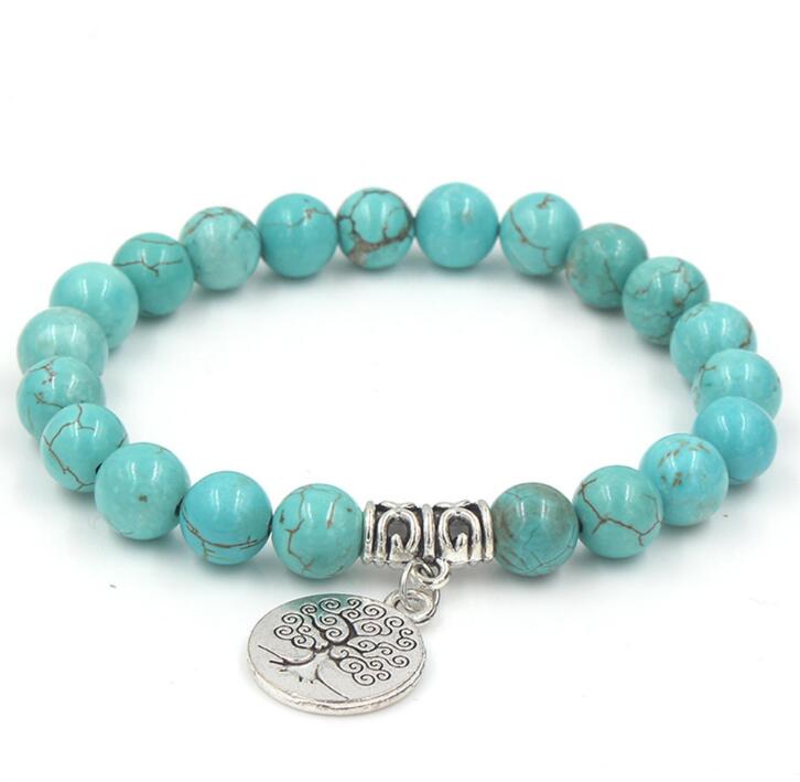 Cleopatra Inspired  Ruberthen Tree of Life jewelry Yoga Mala Bracelet Stone Healing Protection Elastic Beaded Stacking Bracelet Spiritual jewelry