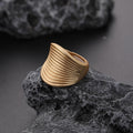 Bagues géométriques irrégulières épaisses couleur or et argent pour femmes hommes, bague de doigt réglable avec corde élastique, bijoux à la mode