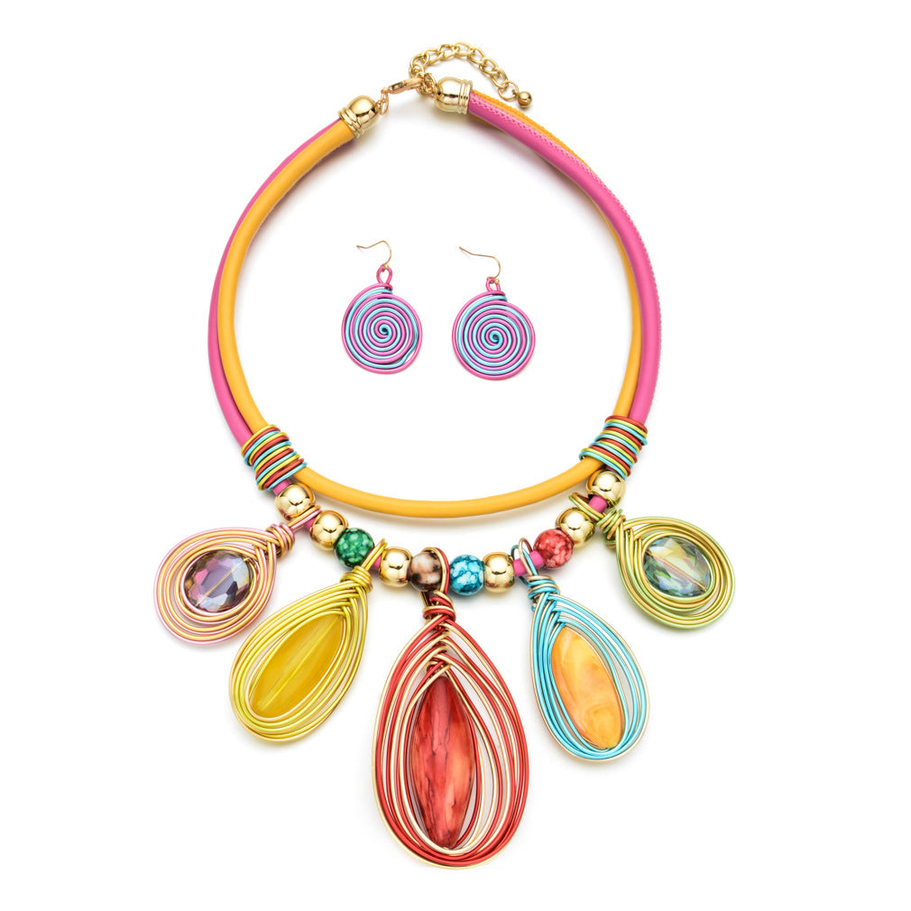 African Collar Necklace Tribal Customs Wearing Jewelry Festival Exaggerated Style