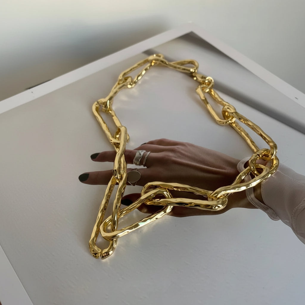 NEW Punk Metal Irregular Thick Chunky Choker Necklace for Women Girls Vintage Show Party Jewelry