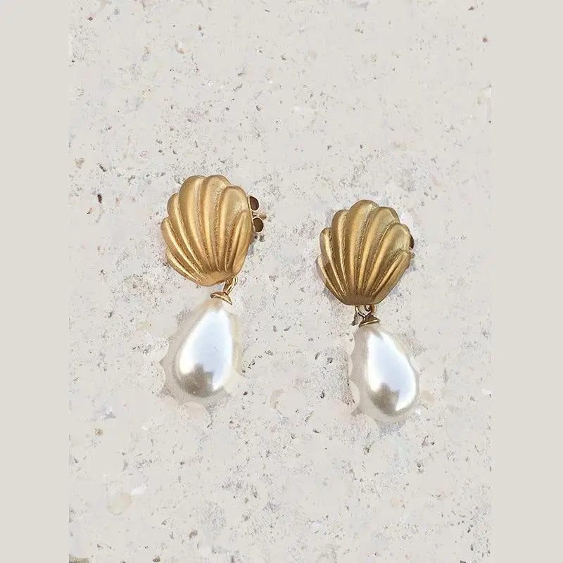 Nouvelles boucles d'oreilles pendantes en perles givrées pour femmes, style français, bijoux vintage, cadeaux.
