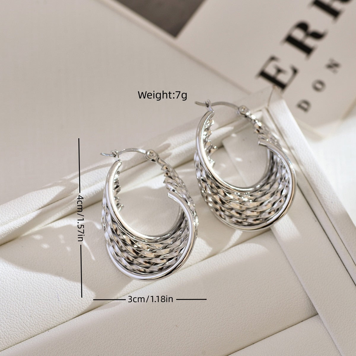 African inspired  retro earrings stainless steel ear jewelry for women multi-layered irregular metal ear hooks
