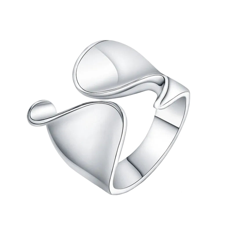 925 Sterling Silver Unique Design Smooth Ring For Women Jewelry Beautiful Finger Open Ring