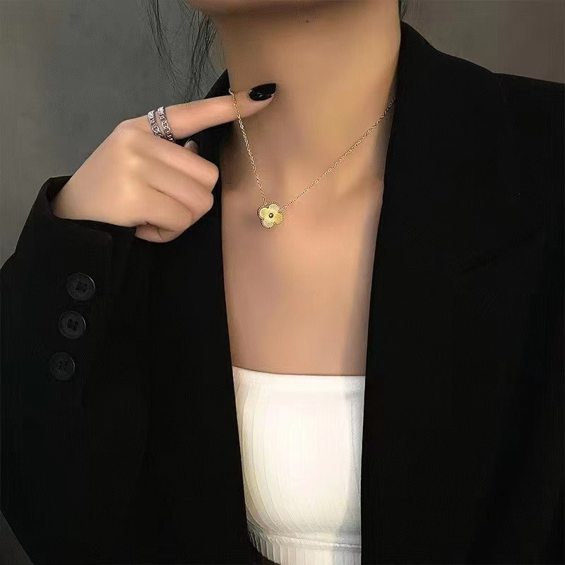 Lucky Clover Necklace - 18K Gold Plated Four Leaf Pendant | Minimalist Layered Chain Jewellery