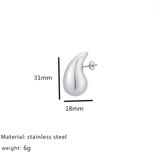 Metal Smooth Water Drop Serie Women's Earstuds Chunky Large Exaggerated Jewelry Gifts Popular ear pendant