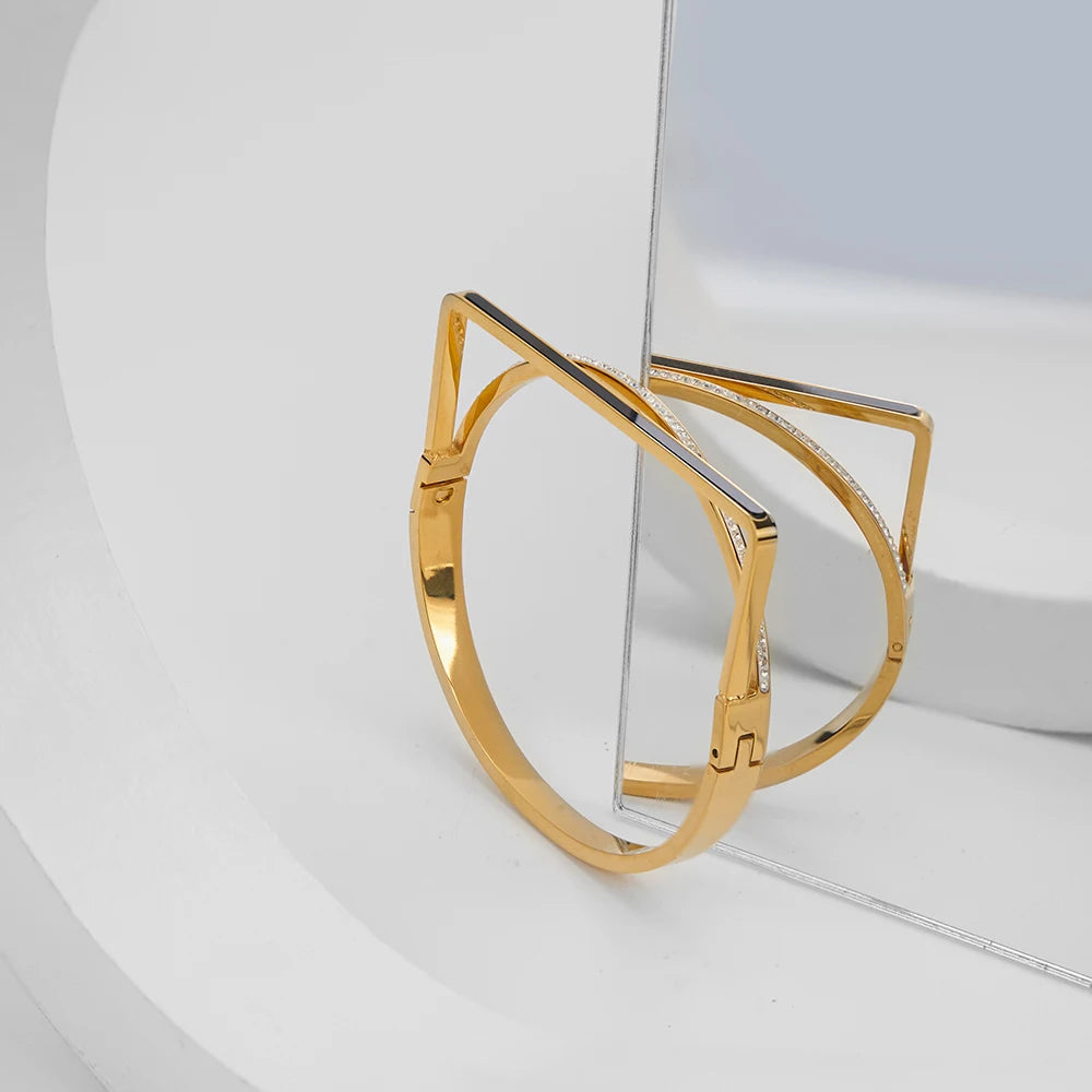 For Women's Stainless Steel Cuff Bracelet Trendy Elegant Jewelry
