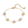 Bracelet en acier au titane avec zircon pour femmes, bijoux de niche exquis, polyvalents et inaltérables