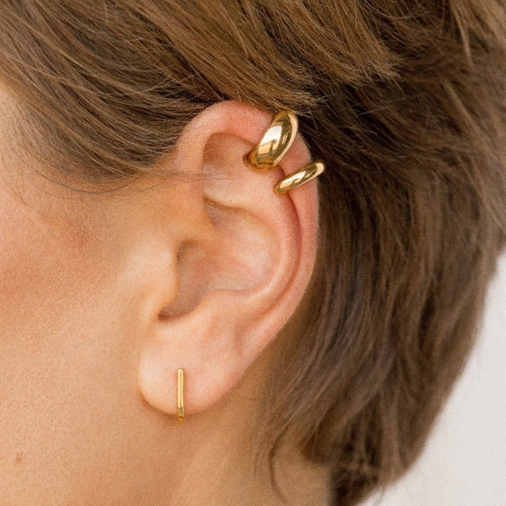 Shape Hollow Round Ear Cuff Stainless Steel No Puncture Female Ear Clip Fashion Party Jewelry for Women Men New