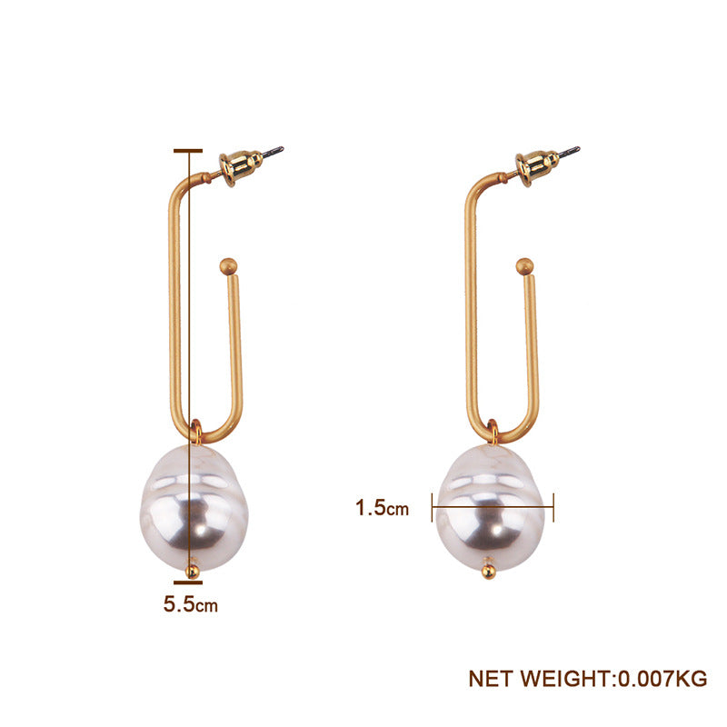 Earring Geometric Gold Color Metal Dangle Earring Za Wedding Statement women Jewelry