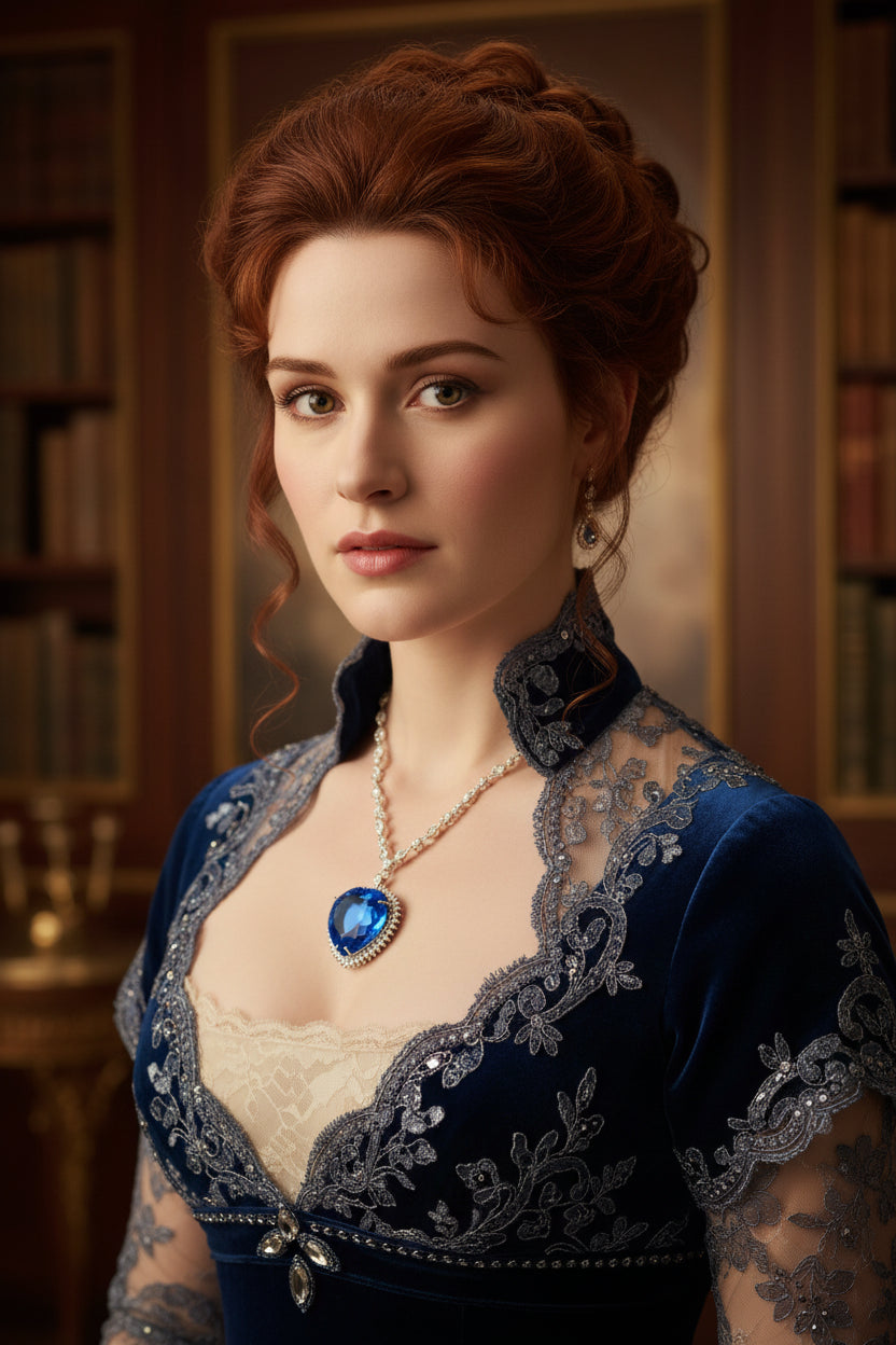 Titanic Heart of the Ocean Necklace  Hollywood inspired Romantic Crystal Blue Pendant for Women