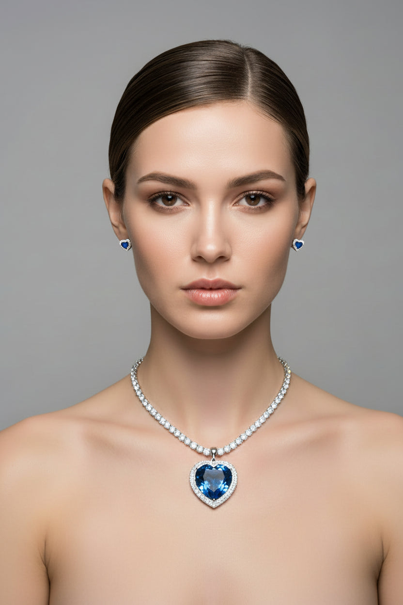 Heart of the Ocean Necklace – Titanic-Inspired Blue Crystal Pendant