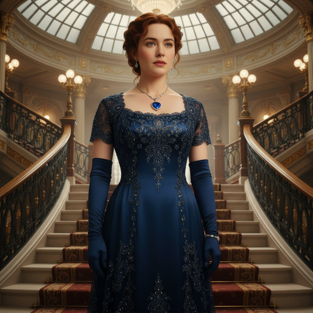 Titanic Heart of the Ocean Necklace  Hollywood inspired Romantic Crystal Blue Pendant for Women