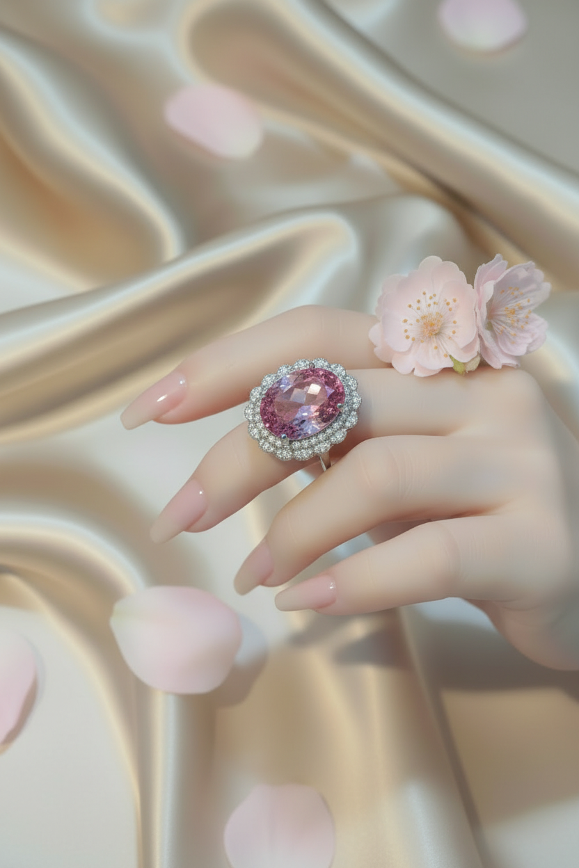 Queen-Inspired Pink Morgan Stone & Zircon Jewelry Set | Lady Daisy
