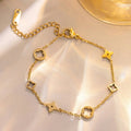 Lucky Four-leaf Clover Pendant Bracelet Necklace Women Girls Stainless Steel Jewelry Gifts