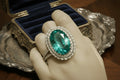 Royal Queen Inspired Emerald Jewelry Set – 12 Carat Lab Emerald Crystal Ring & Necklace | 925 Silver