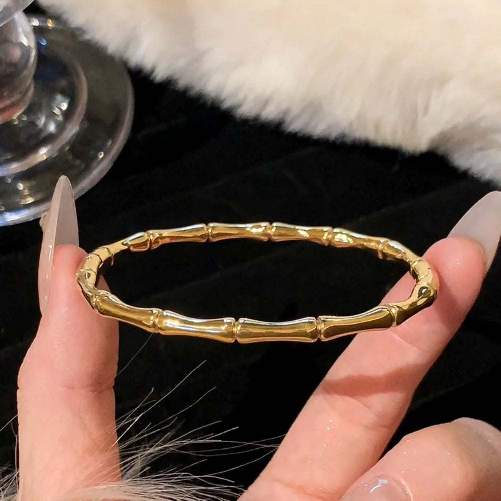 Fashion Titanium Steel Women Bracelets Diamond Colorfast Jewelry Cuff Europe Style Simple Bangles Valentine's Day Gift