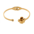 Heart CZ Bangle  Unisex Stainless Steel Cuff Bracelet for Women & Men
