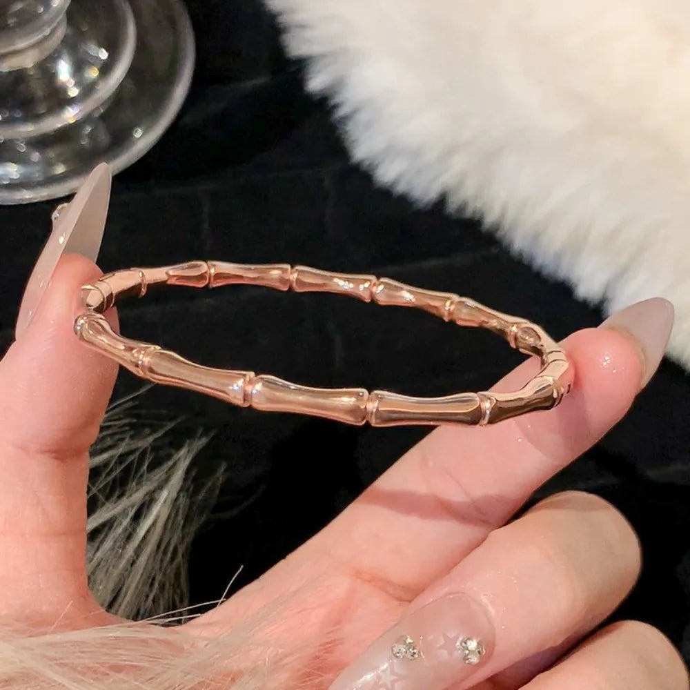 Fashion Titanium Steel Women Bracelets Diamond Colorfast Jewelry Cuff Europe Style Simple Bangles Valentine's Day Gift