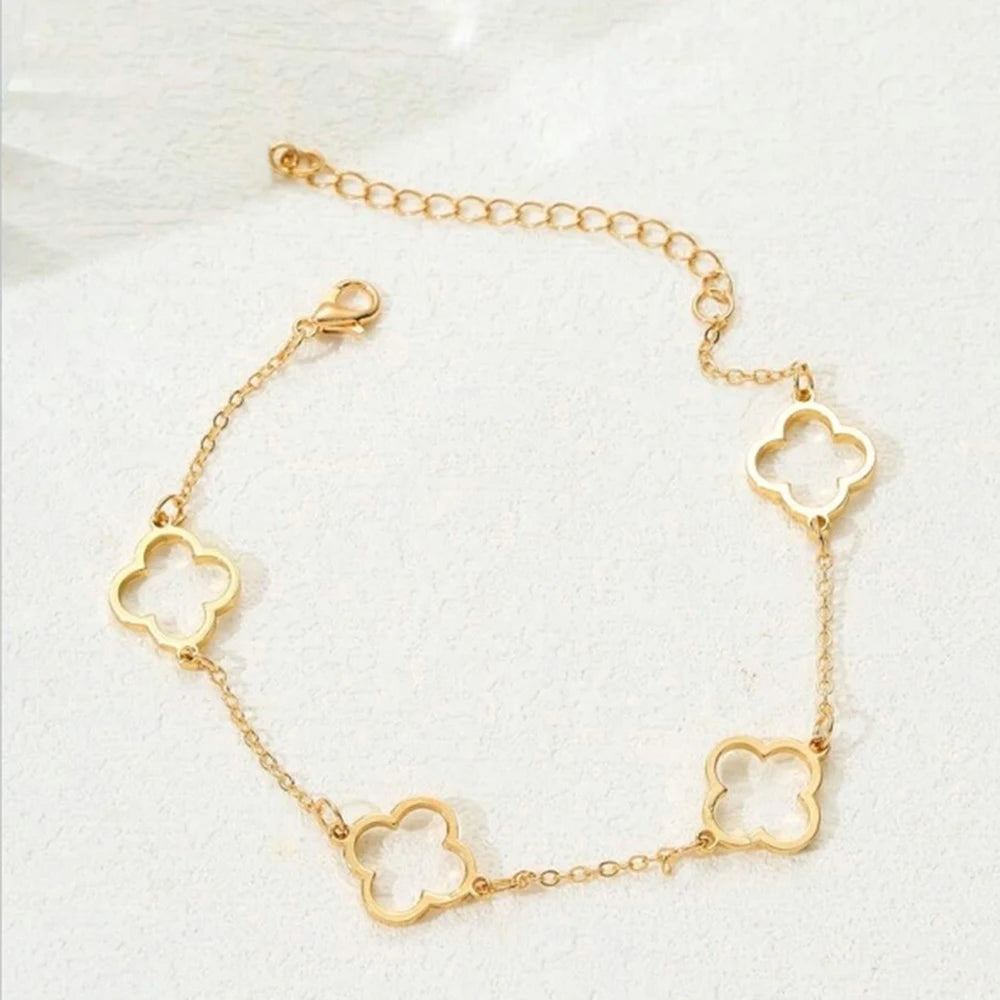Lucky leaf  Luxury Fashion Flower Decor Bracelet For Women For Daily Decoration Gifts for Friends Mom Gifts Party Favors Jewelry