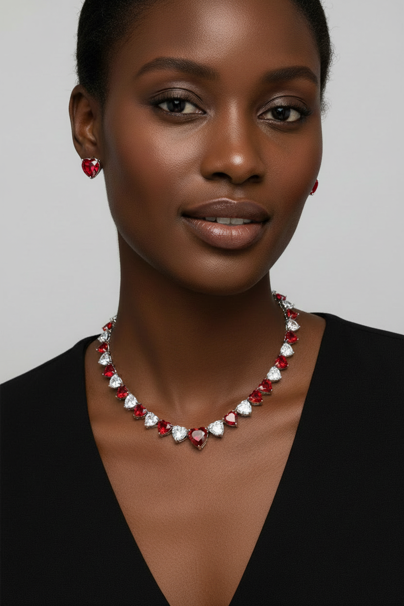 Hollywood inspired  on  Pretty women movie heart necklace High-End Jewelry Set Women