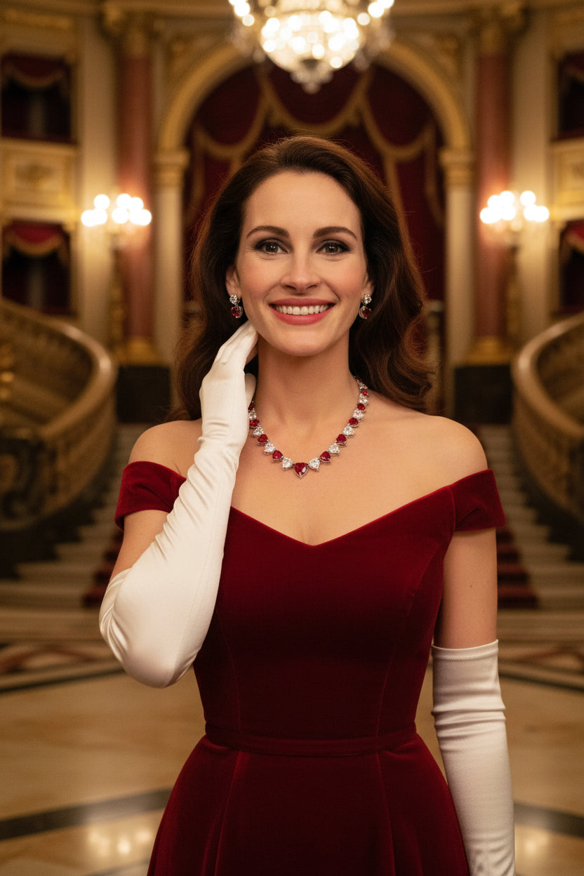 Hollywood inspired  on  Pretty women movie heart necklace High-End Jewelry Set Women