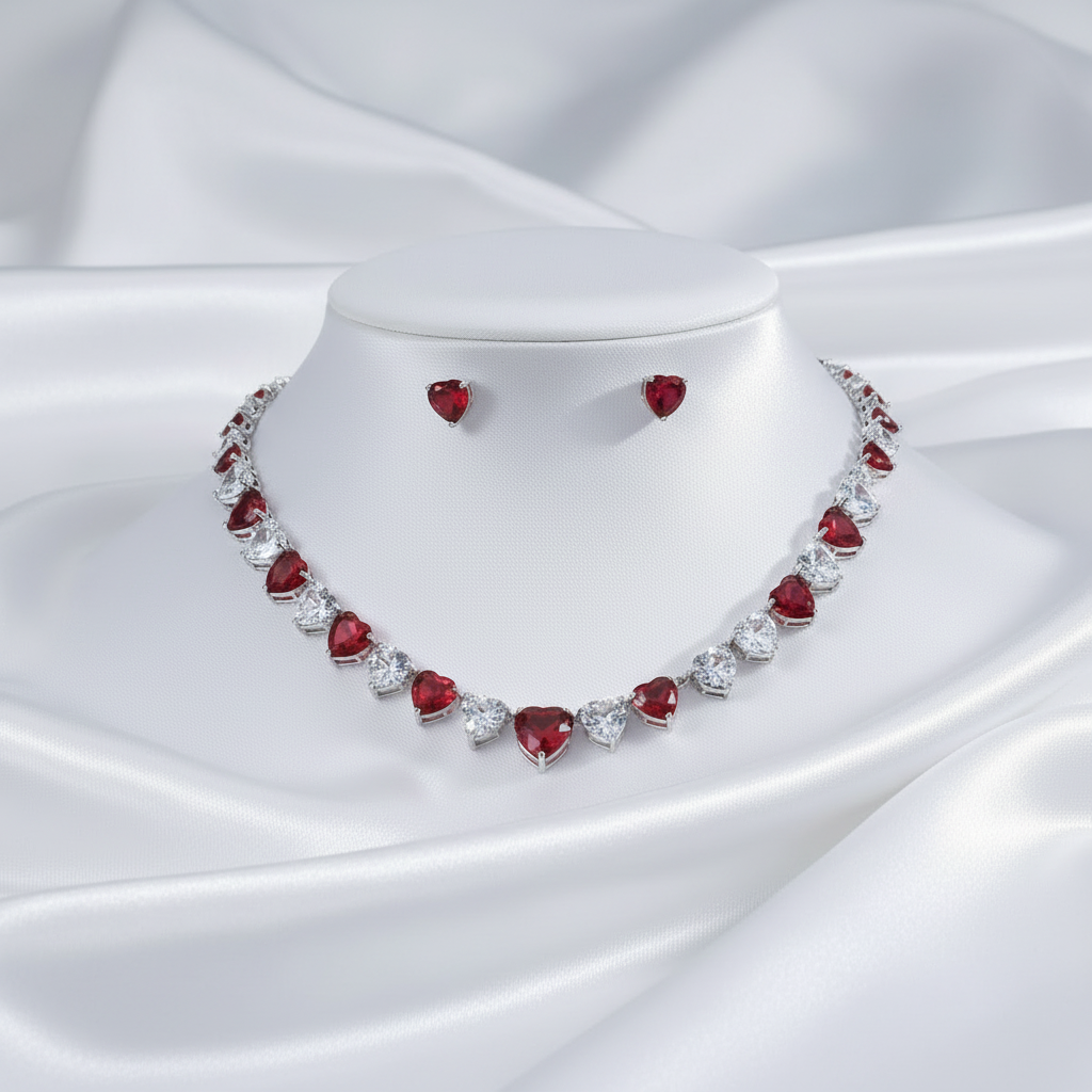 Hollywood inspired  on  Pretty women movie heart necklace High-End Jewelry Set Women