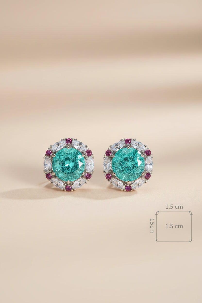 Zircon Flower Stud Earrings – Cracked Ice Crystal | Lady Daisy
