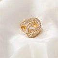 Geometric Design Zircon Rings for Women Girls Cubic Zirconia Stainless Steel Ring 2023 Trend Luxury Wedding Aesthetic Jewelry anillos