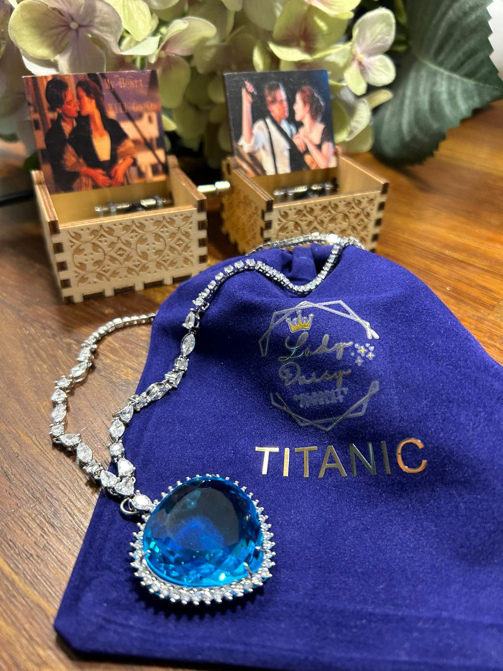 Titanic Heart of the Ocean Necklace  Hollywood inspired Romantic Crystal Blue Pendant for Women