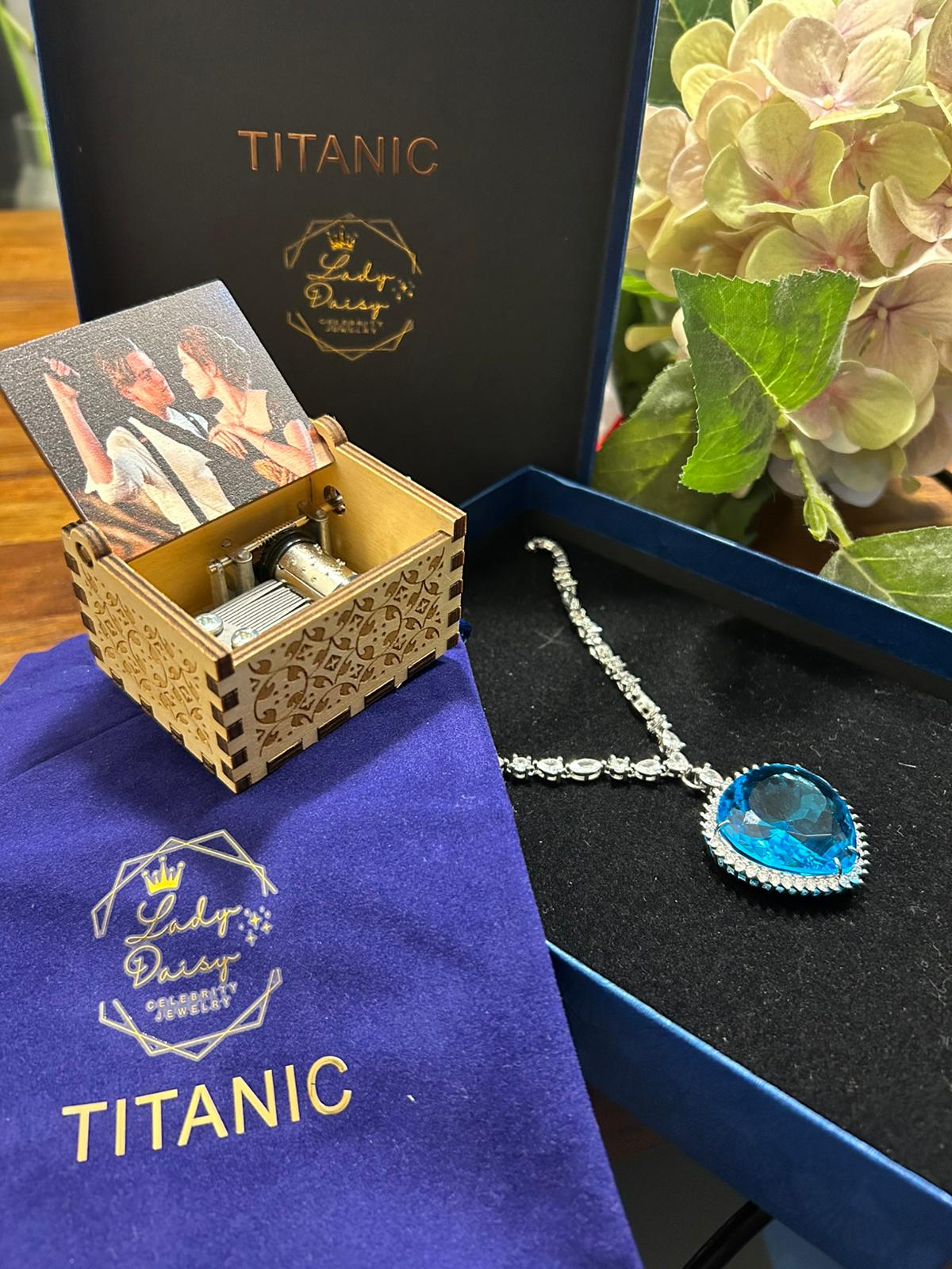 Titanic Heart of the Ocean Necklace  Hollywood inspired Romantic Crystal Blue Pendant for Women