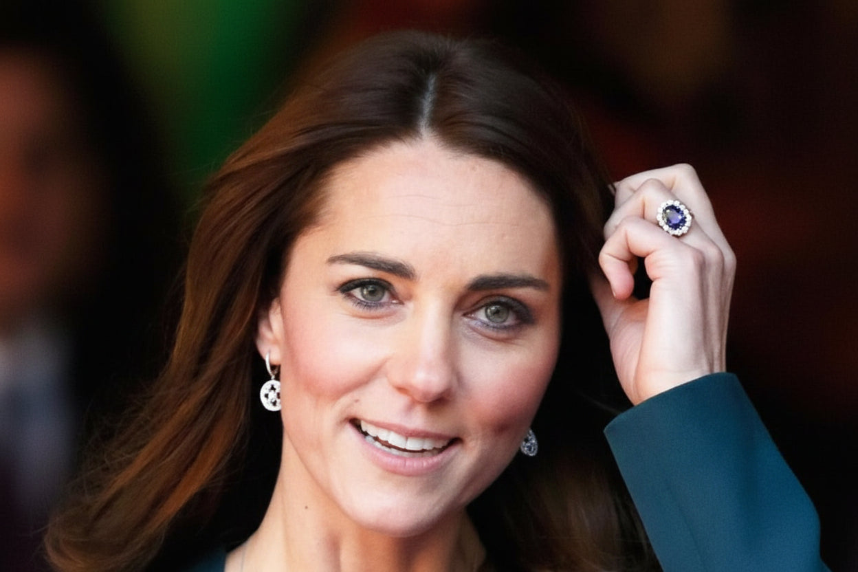 Lady Diana Sapphire Ring – Royal Princess Crystal Silver Ring for Women