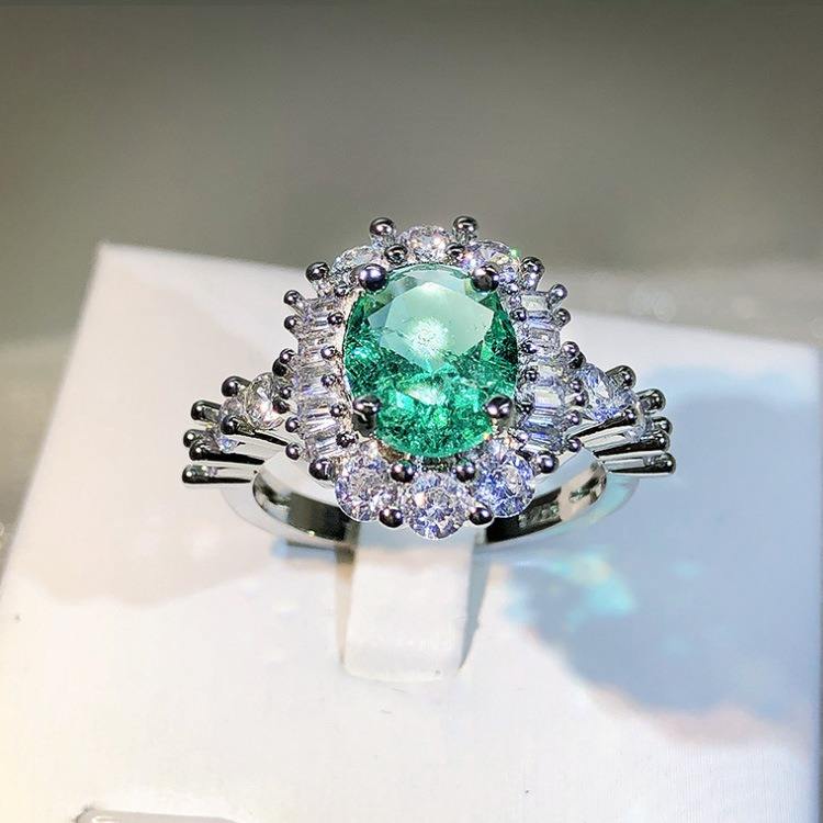Enchanted Paraiba Green Crackled Ice Crystal Ring | Fairy Tale Princess Ring in 925 Silver