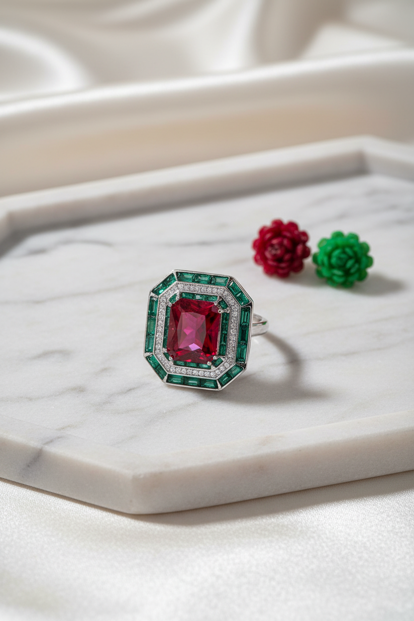 Ruby & Emerald Ring - Image 5